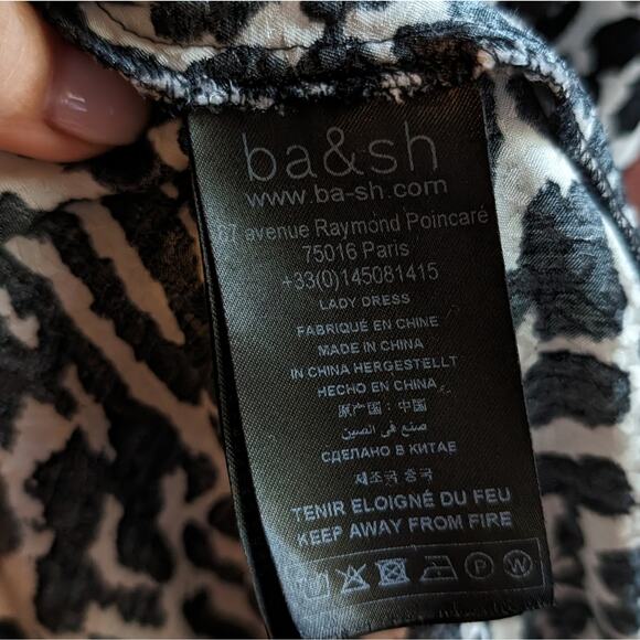 ba&sh Oia Knee Length Printed Black and White Dress, size S - Picture 7 of 8